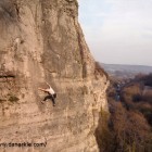 Climbing on Castle Rock Windy Buttress Stoney Middleton