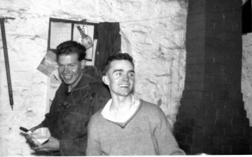 John Ramsden (left) and Dennis Gray in the winter of 1955.